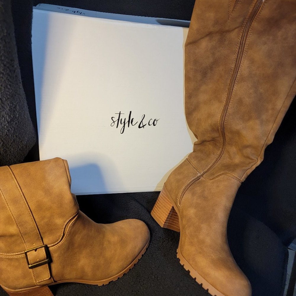 BRAND NEW INBOX STYLE CO. RIDING BOOTS BROWN SUEDE  Size6